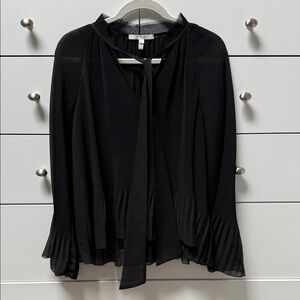 10 Crosby Derek Lam Black Pleated Blouse